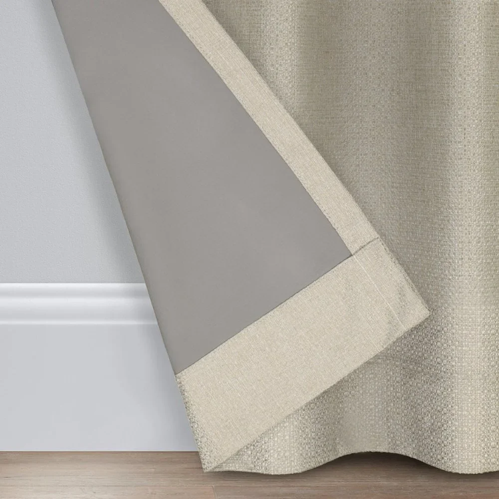 Eclipse Blackout 40x63 Desmond Flax Basketweave Grommet Gold Beige Curtain